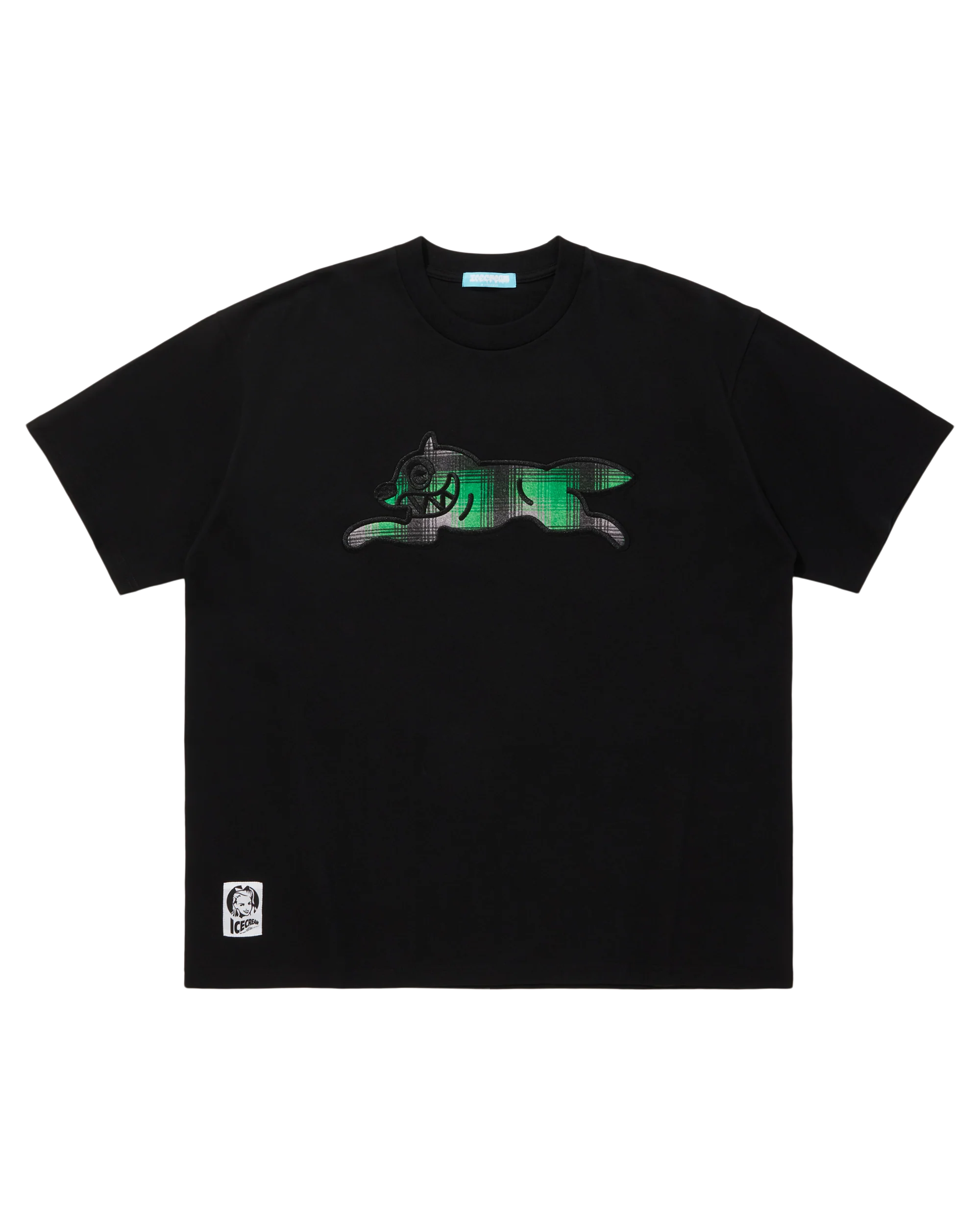 Applique Logo Cotton T-Shirt Running Dog - Macdery