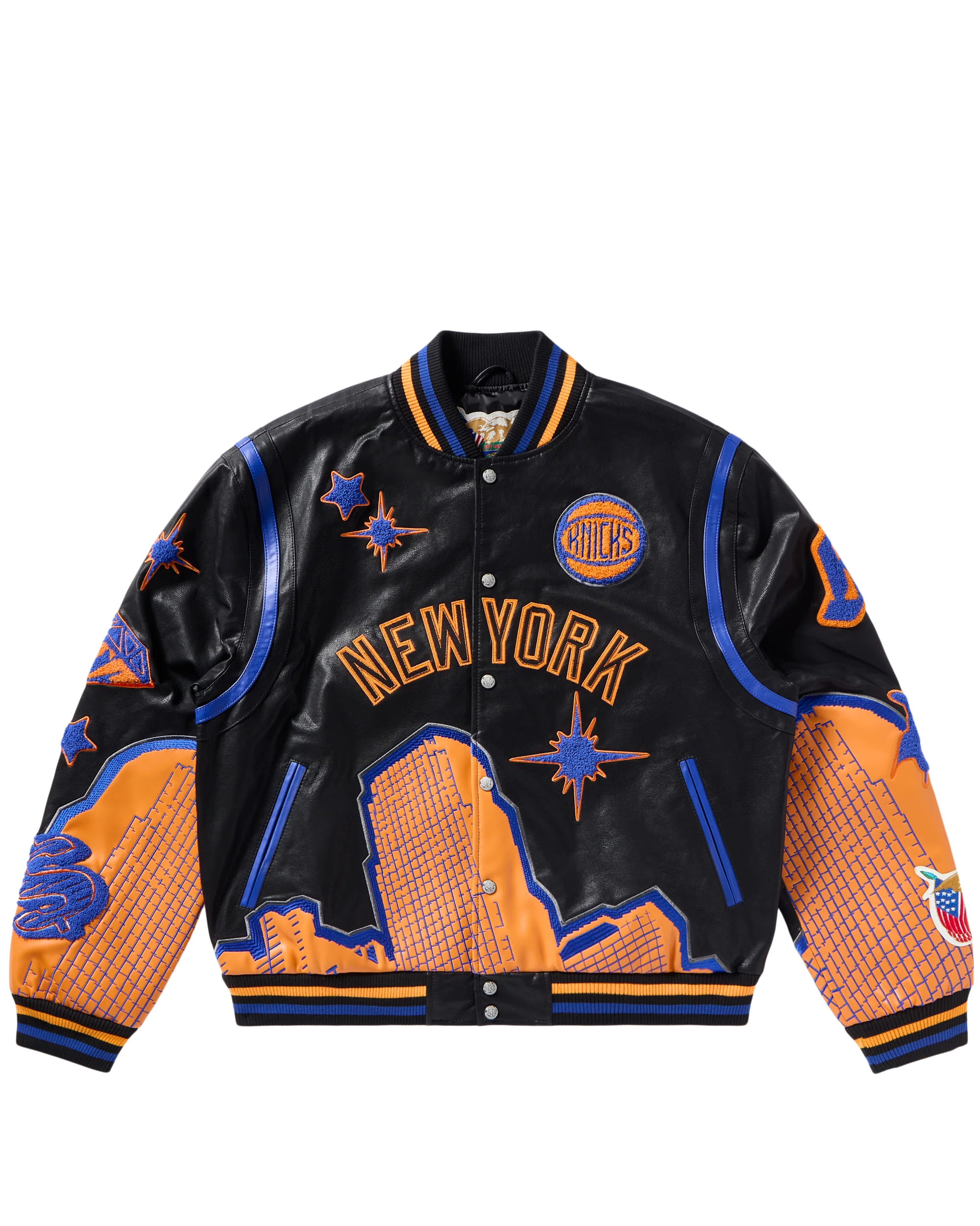 BBC X Jeff Hamilton Knicks Varsity Jacket - Macdery