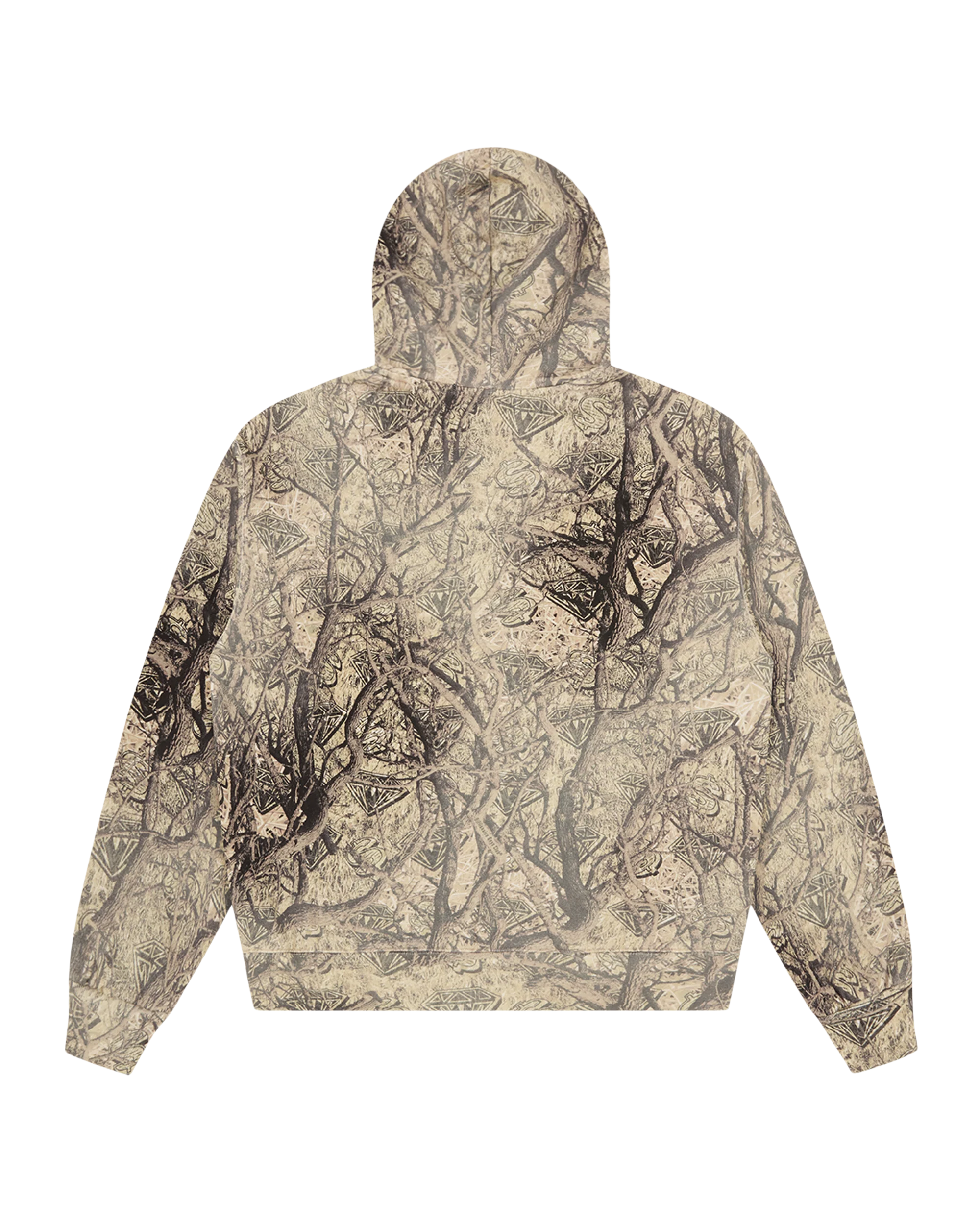Diamonds & Dollars Tree Camo Oversized Zip Through - Macdery