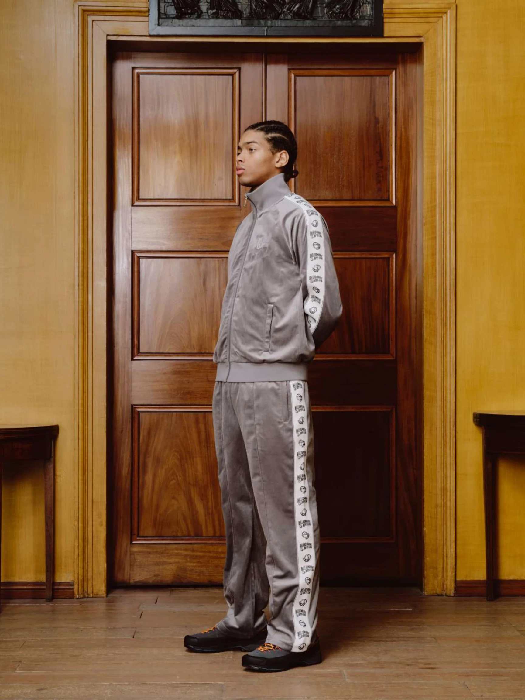 Small Arch Logo Taped Velour Track Top - Macdery