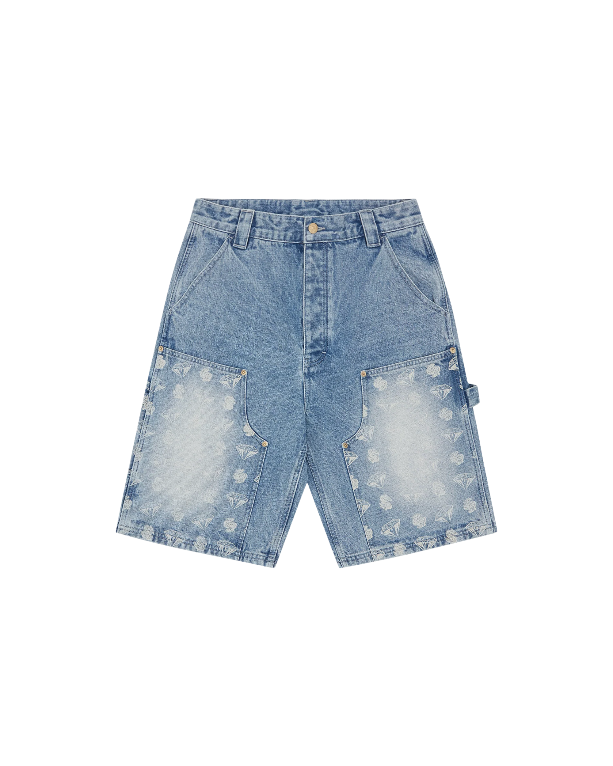 Diamonds & Dollars Denim Carpenter Short - Macdery