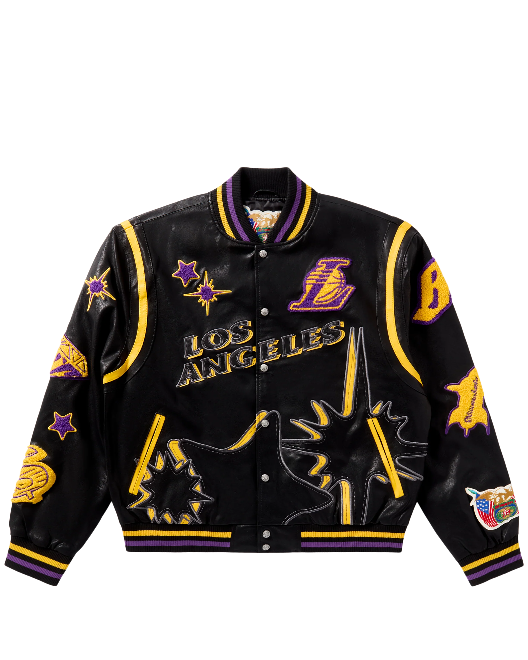 BBC X Jeff Hamilton Lakers Varsity Jacket - Macdery