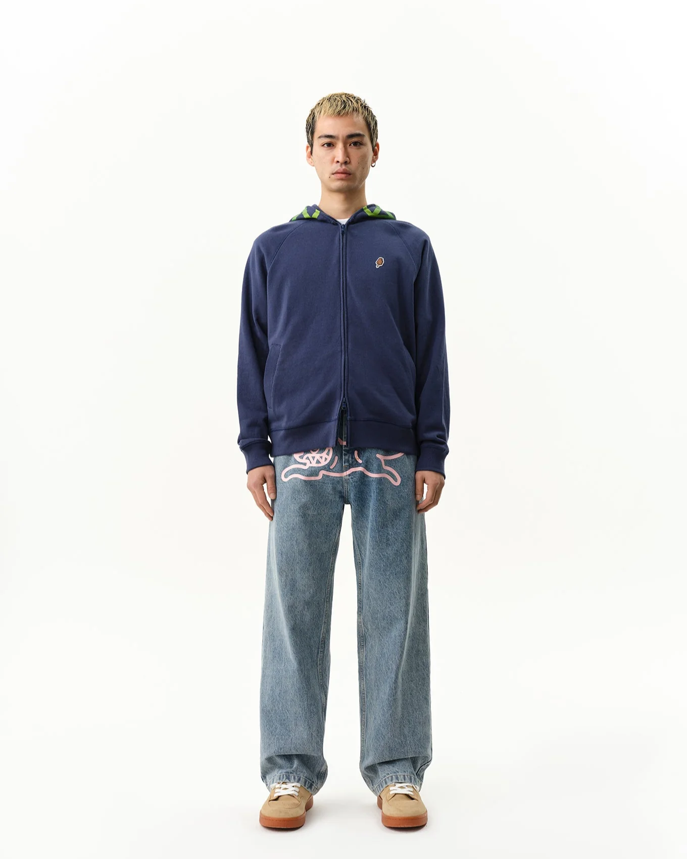 Gradient Smiley Zip Through Hood - Macdery