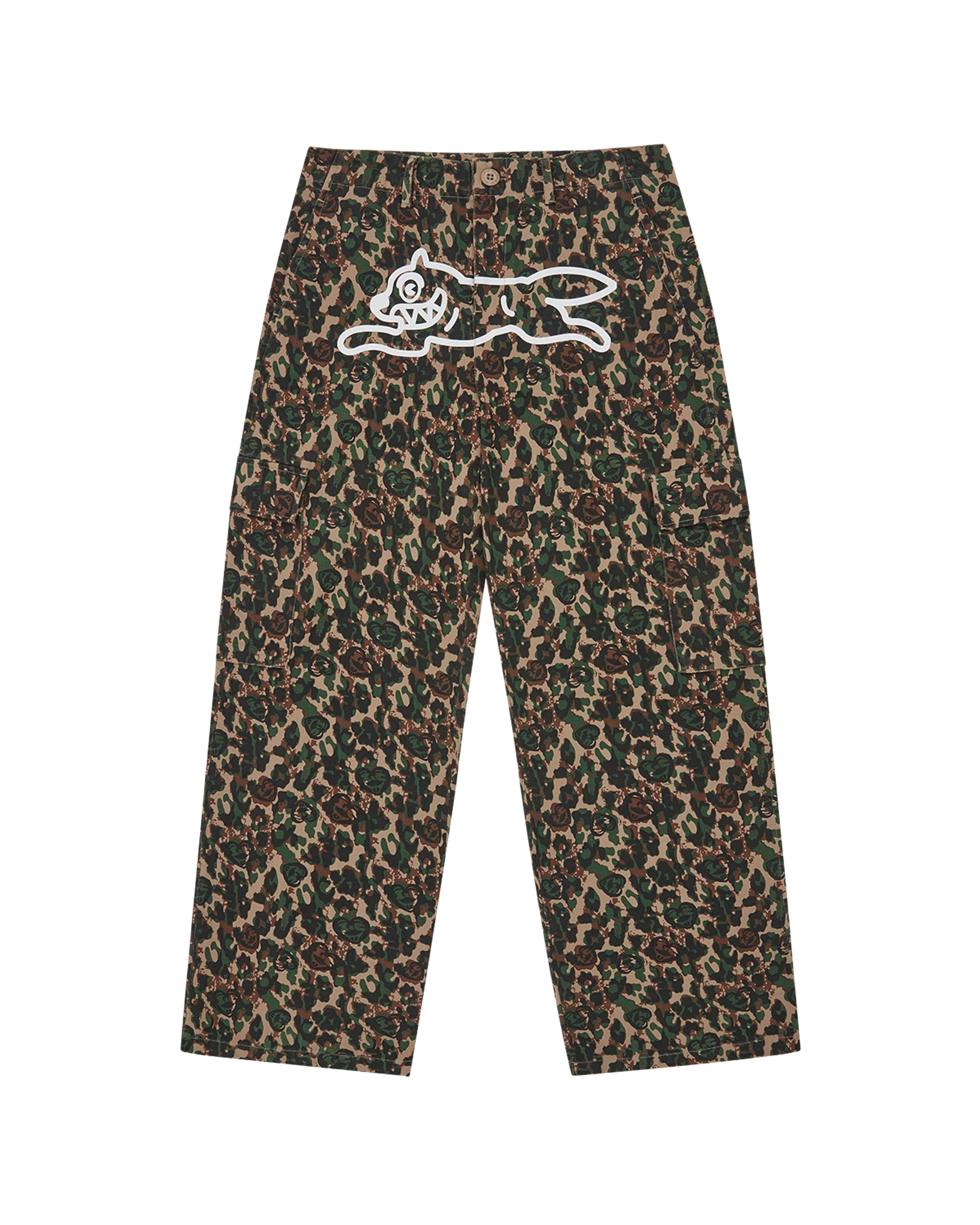Womens Running Dog Woodland Camo Cargo Pants - Macdery