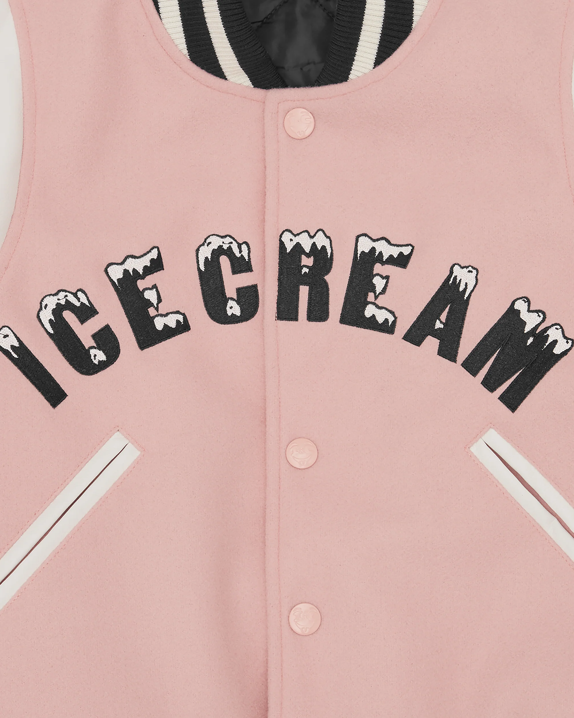 Womens Drippy Cropped Varsity Jacket - Macdery