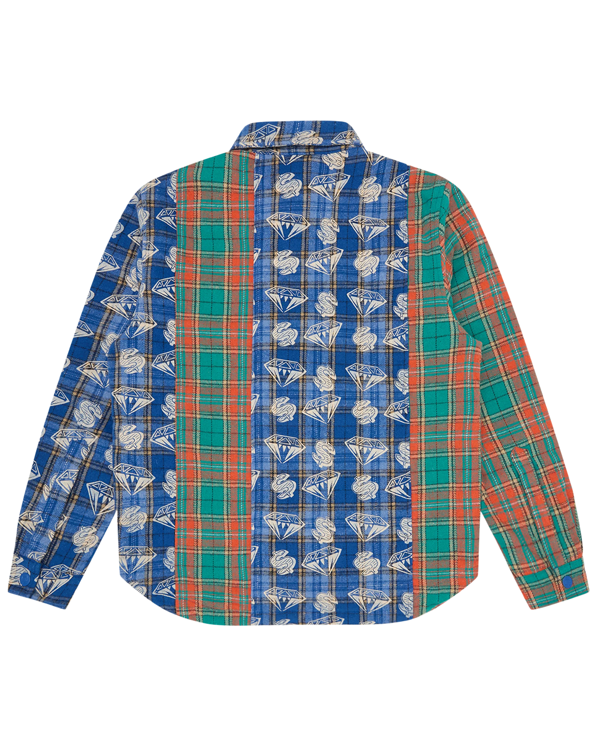 Diamonds & Dollars Check Padded Overshirt - Macdery