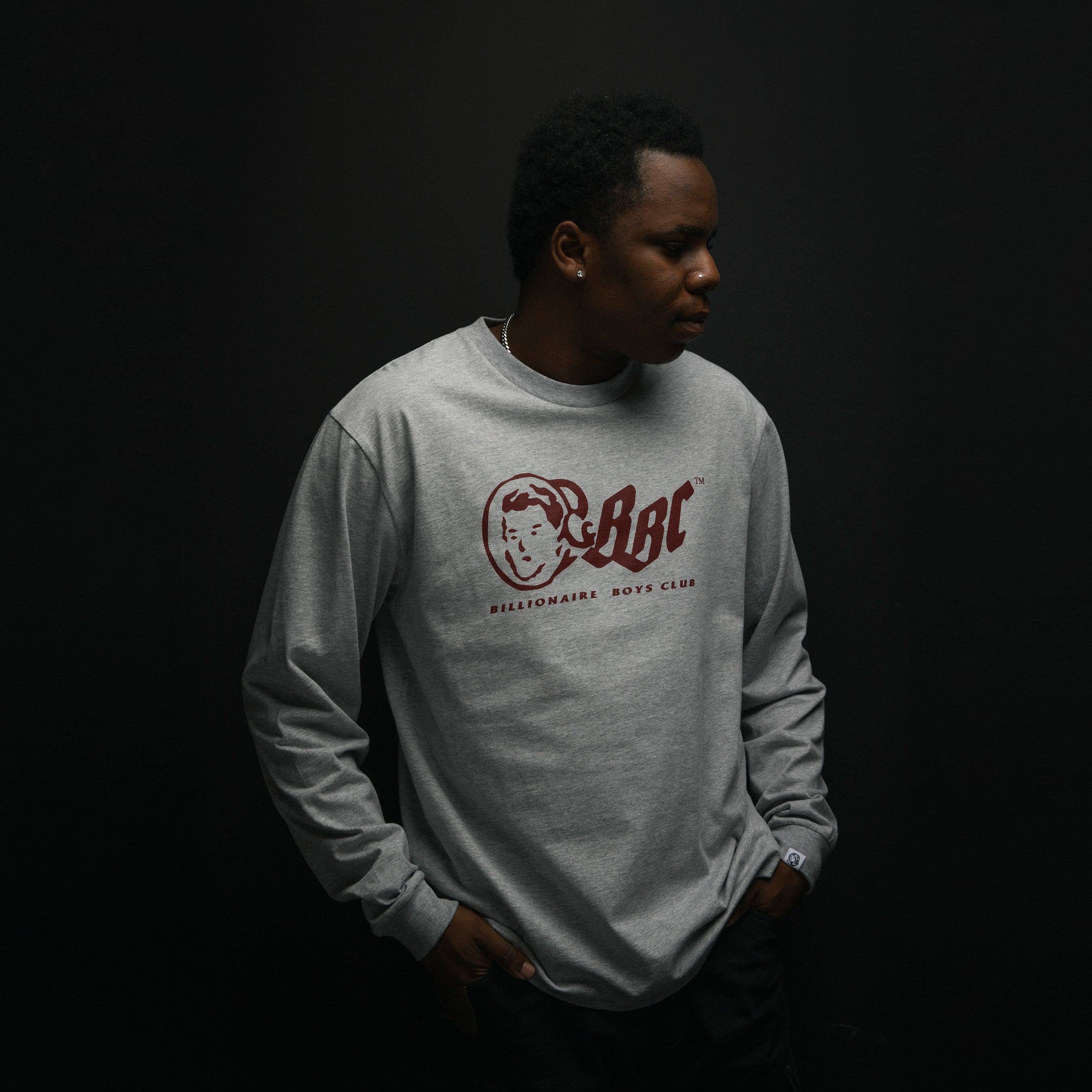 OG Logo LS Tee Burgundy - Macdery