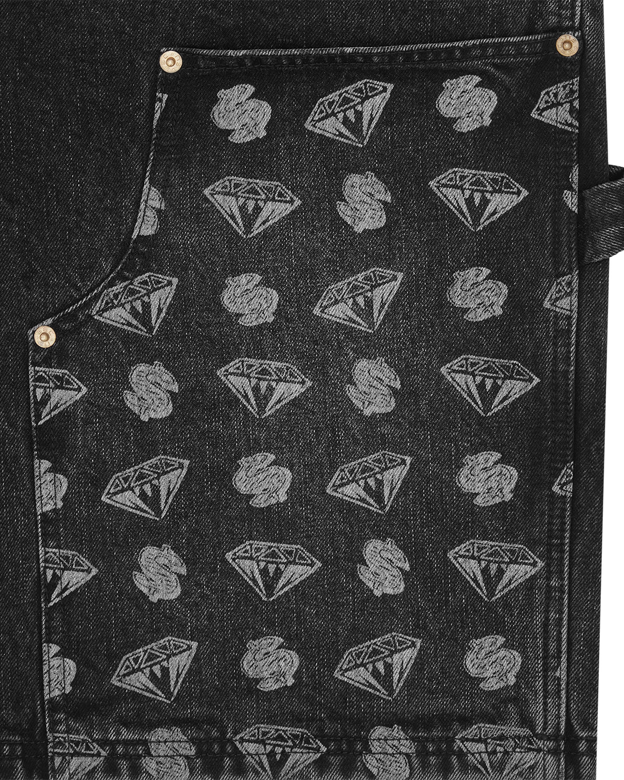 Diamonds & Dollars Denim Carpenter Short - Macdery