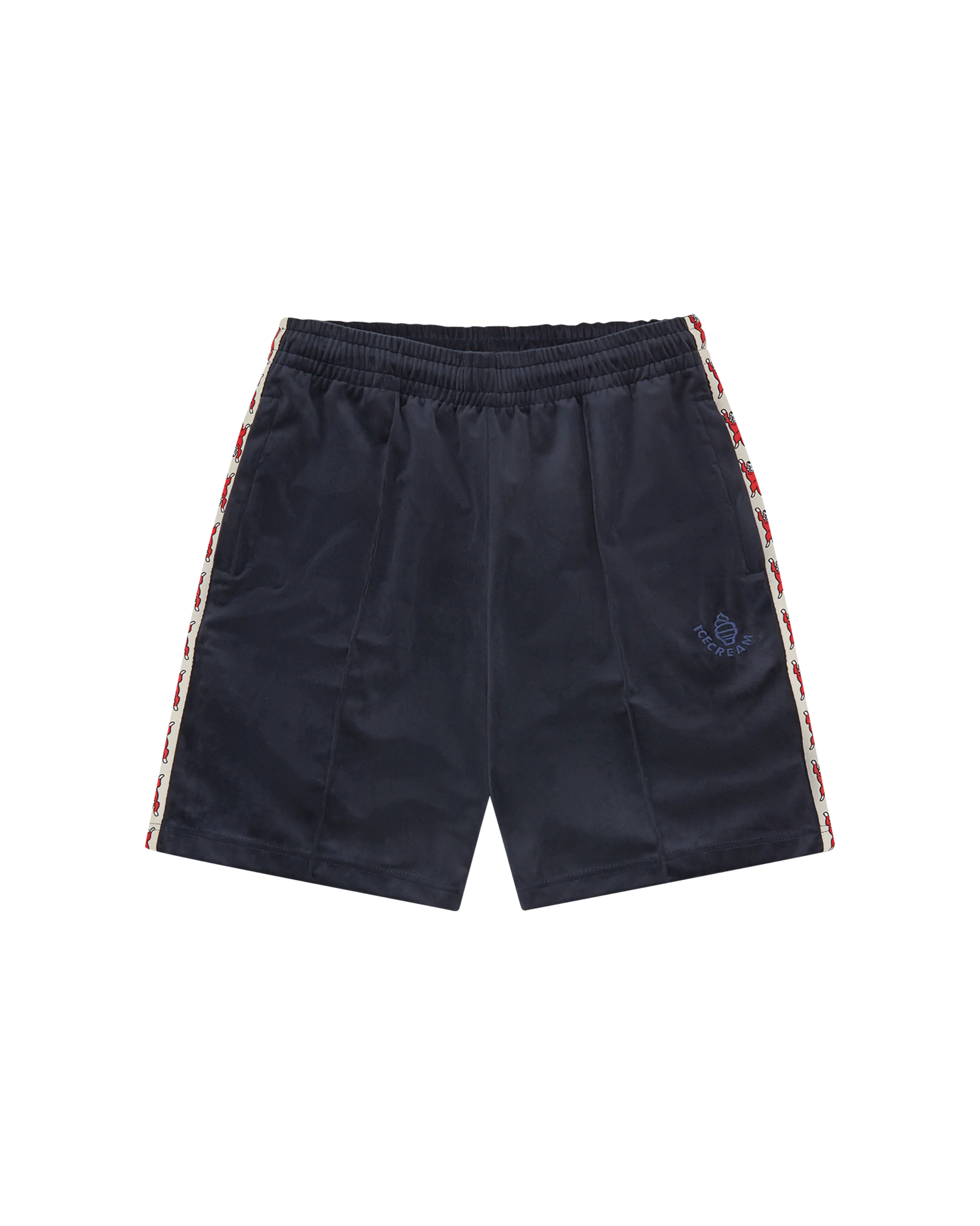 Running Dog Taped Velour Track Shorts - Macdery