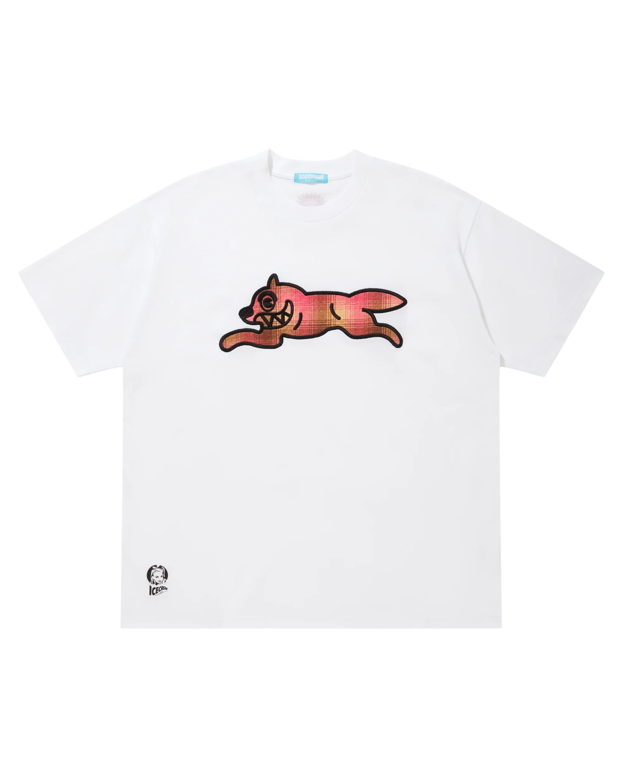 Applique Logo Cotton T-Shirt Running Dog - Macdery