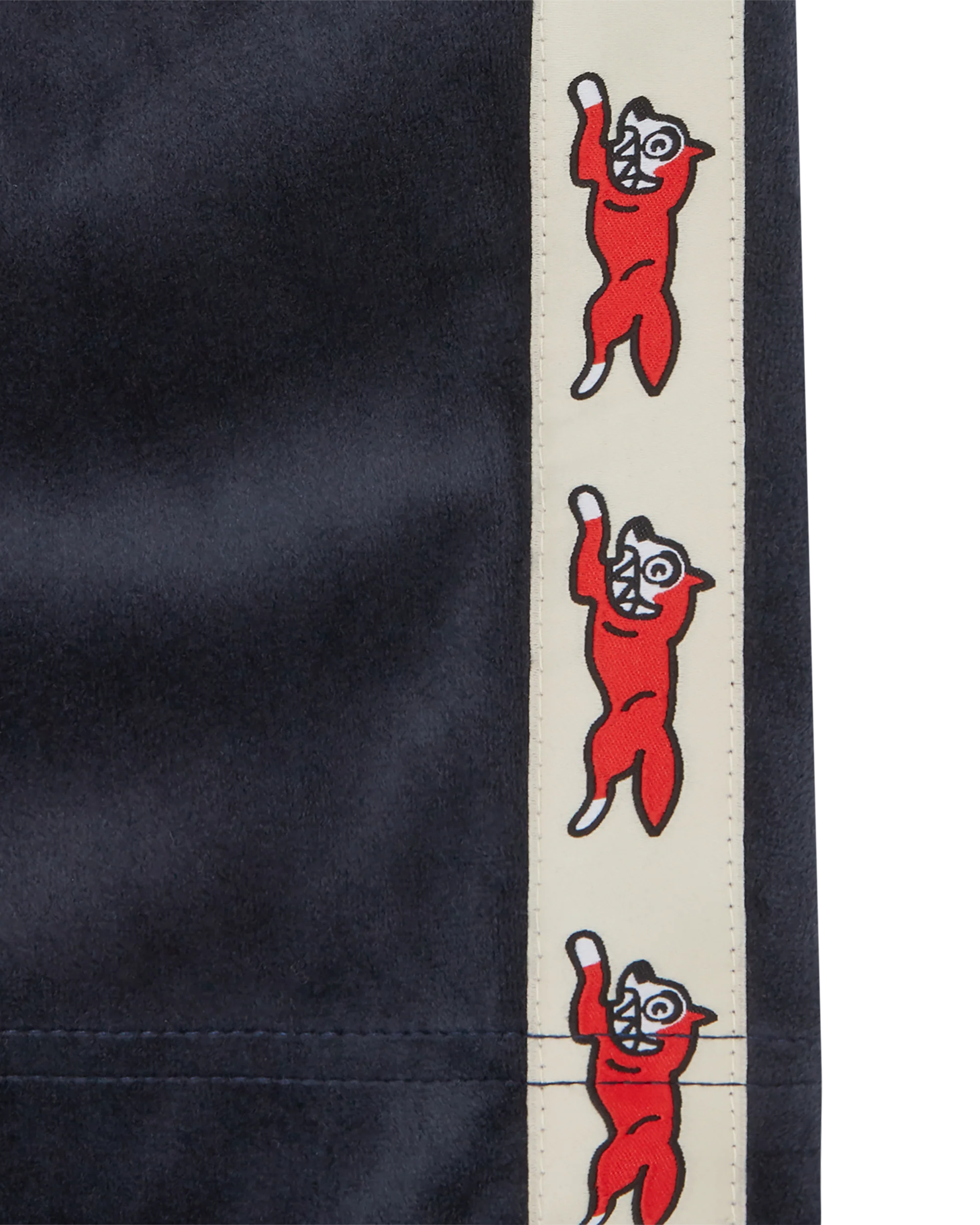 Running Dog Taped Velour Track Shorts - Macdery